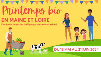 visuel de la campagne départemental printemps bio 2024 en maine-et-loire